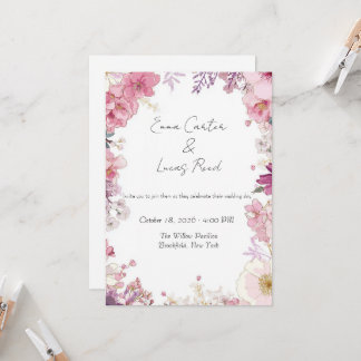Romantic Floral Wedding Invitation Card Einladung