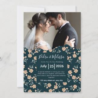 Romantic Floral Wedding Invitation Einladung