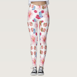Romantic flowers in English cottage garden Leggings