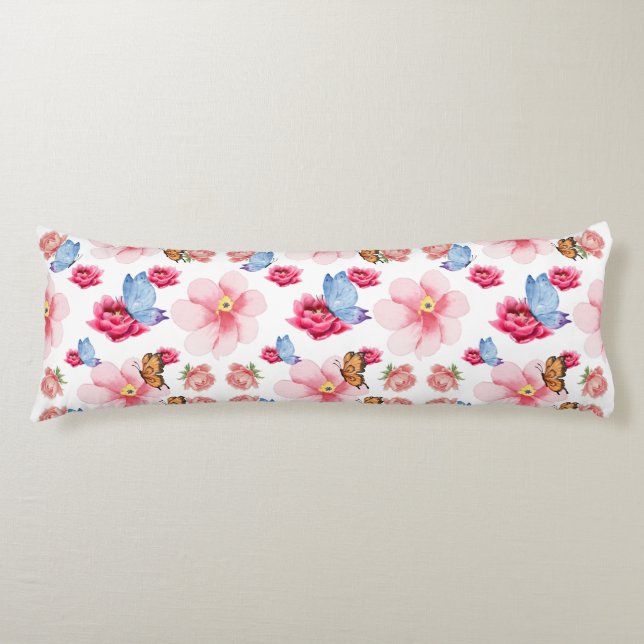 Romantic flowers in English cottage garden Seitenschläferkissen (Vorderseite)