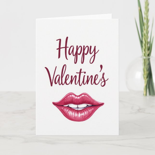 Romantic Fuchsia Lips Card Karte (Vorderseite)