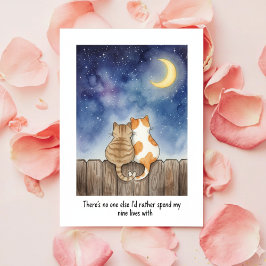 Romantic Funny Cat Valentine Card for My Love Feiertagskarte