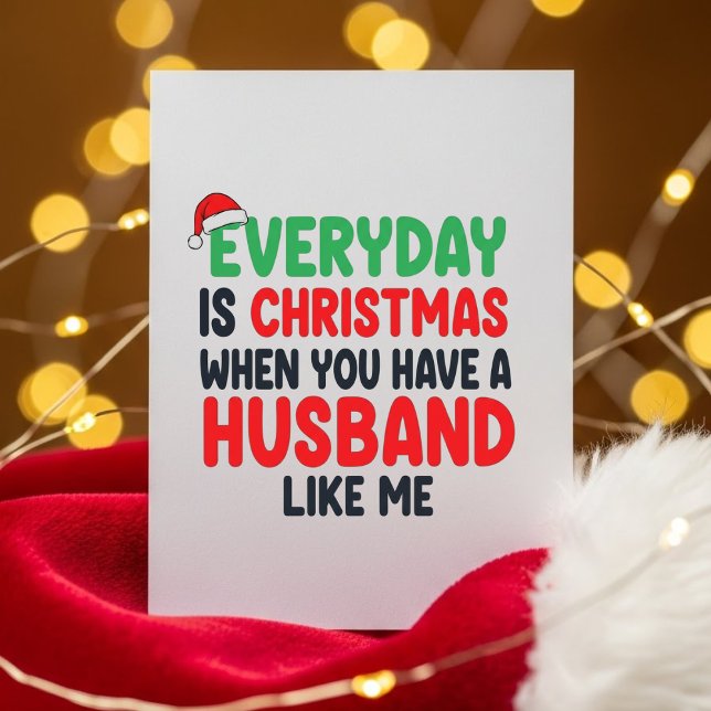Romantic Funny Wife Christmas Greeting Feiertagskarte (Von Creator hochgeladen)