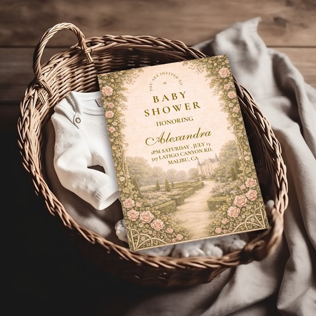 Romantic Garden Estate Path Baby Shower Einladung (Von Creator hochgeladen)