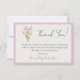 Romantic Garden Floral Wedding  Dankeskarte
