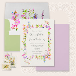 Romantic Garden Floral Wedding Einladung