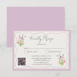 Romantic Garden Floral Wedding RSVP Karte