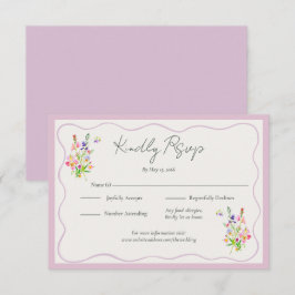 Romantic Garden Floral Wedding RSVP Karte