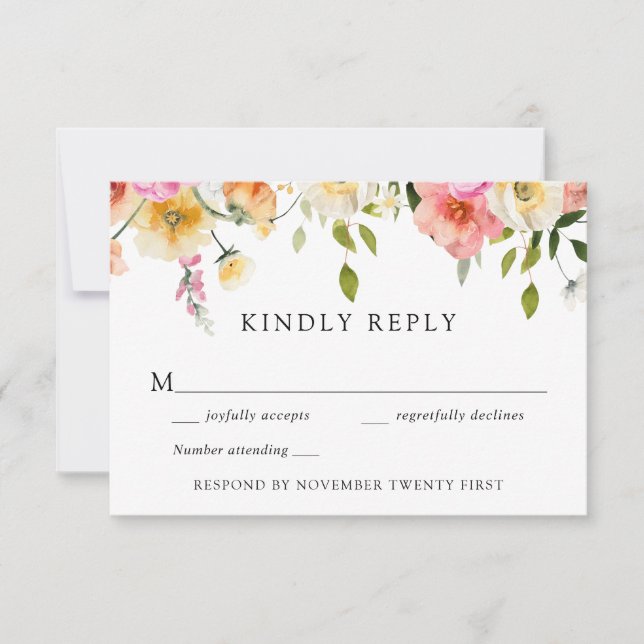 Romantic Garden Wedding RSVP Response  Einladung (Vorderseite)