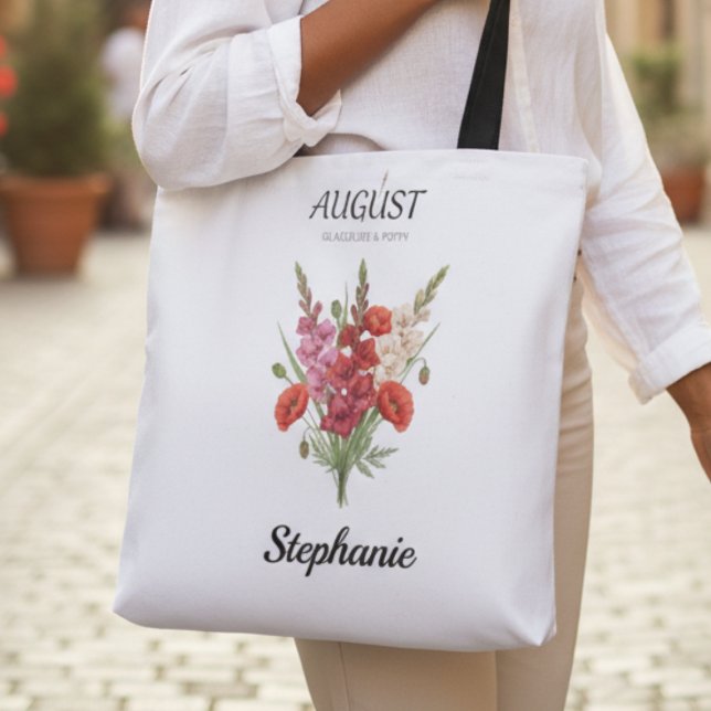 Romantic Gladiolus & Poppy August Birth Month (Romantic Gladiolus & Poppy August Birth Month Tote)