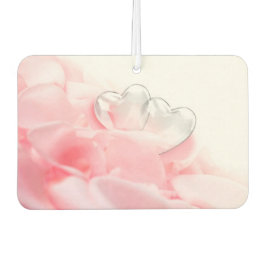Romantic Glass Hearts Rose Petals Autolufterfrischer