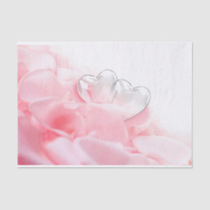 Romantic Glass Hearts Rose Petals Seidenpapier