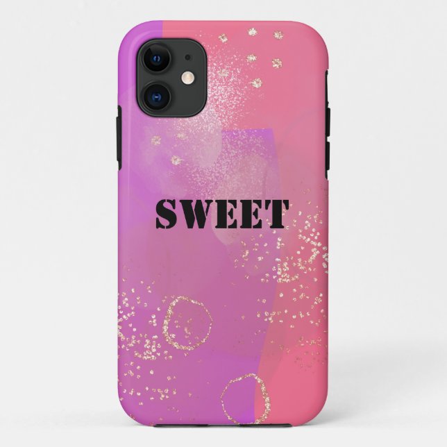 Romantic glitter pink art Case-Mate iPhone hülle (Rückseite)