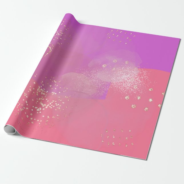 Romantic glitter pink art geschenkpapier (Ungerollt)