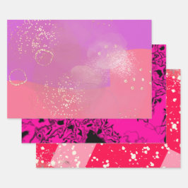 Romantic glitter pink art geschenkpapier set