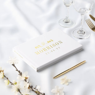 Romantic Gold Heart Script Mr & Mr. Wedding Gästebuch