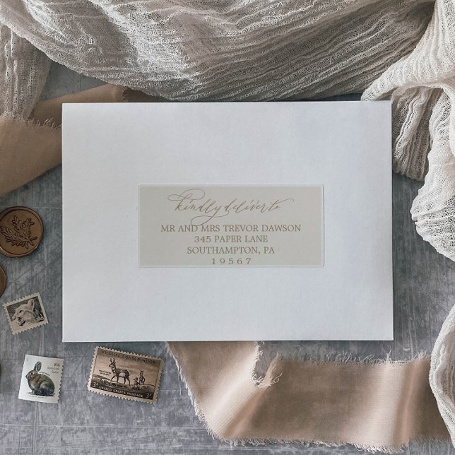 Romantic Gold und Ivory Guest Address Labels (Von Creator hochgeladen)