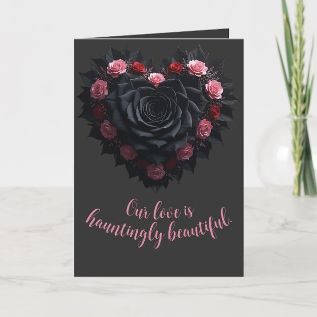 Romantic Gothic And Melancholic Black Rose Karte (Vorderseite)