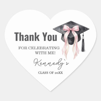 Romantic Graduation Sticker- Black Cap Herz-Aufkleber