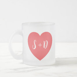 Romantic Heart Customizable White Initials Gift Mattglastasse