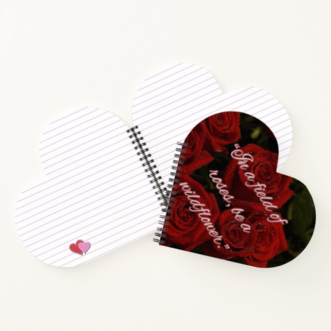 Romantic Heart Notebook – Red Roses Notizbuch (Innenseite)