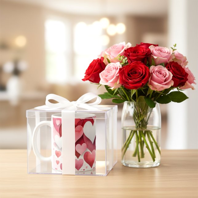 Romantic Heart Pattern Coffee Mug Kaffeetasse (Von Creator hochgeladen)