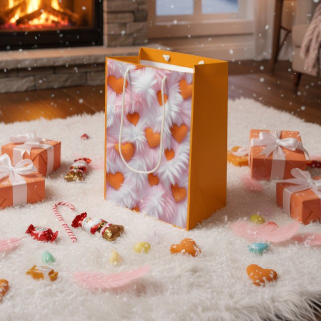 Romantic Heart Pattern Gift Bag Mittlere Geschenktüte (Von Creator hochgeladen)