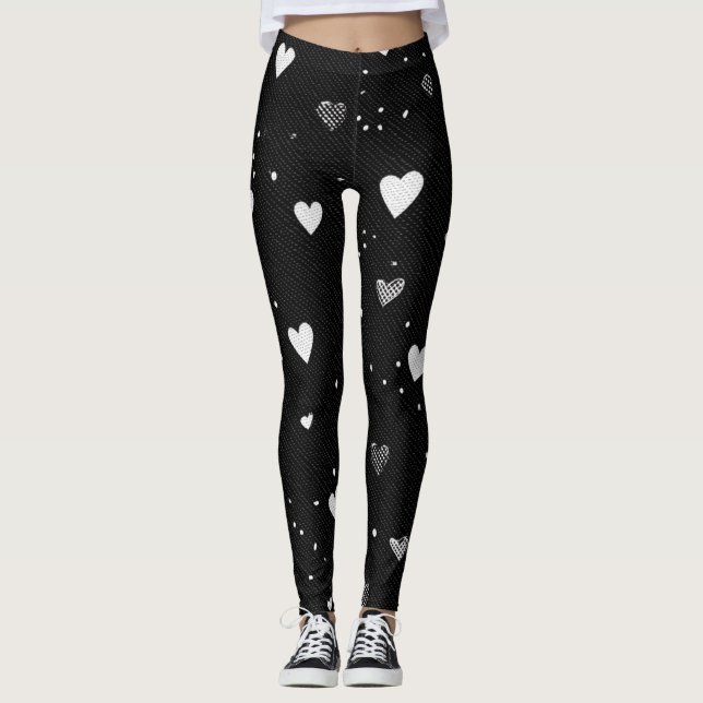 Romantic Heart Pattern Leggings – Perfect Valentin (Vorderseite)