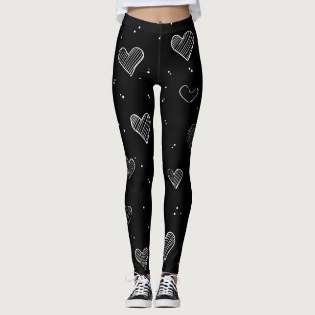 Romantic Heart Pattern Leggings – Perfect Valentin (Vorderseite)
