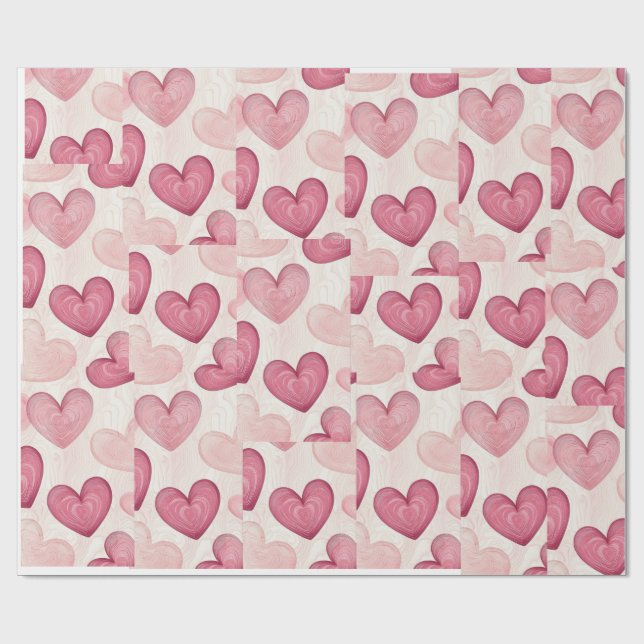 "Romantic Heart Wrapping Paper  Geschenkpapier (Flach)