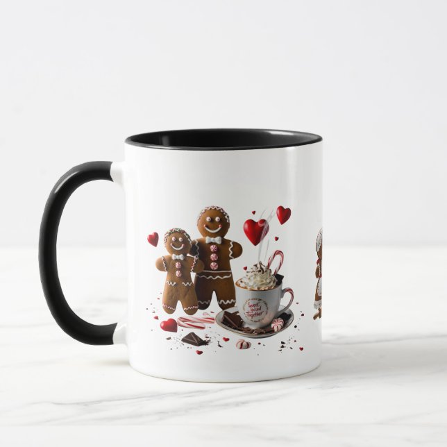 Romantic Hot Cocoa Gingerbread Couple Premium  Tasse (Links)