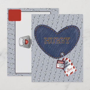 Romantic Hubby Wifey Electrical Lock Tag Herz Postkarte