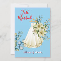 Romantic "Just Married" Sunset Couple Personalized