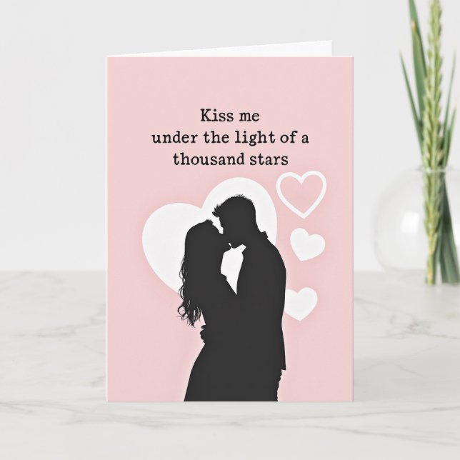 Romantic Kiss Under The Stars Card Karte (Vorderseite)