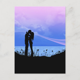 Romantic Kissing Couple Postkarte