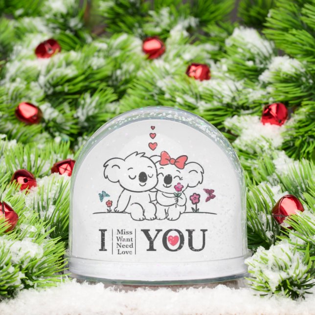 Romantic Koala Couple Snow Globe - Niedliche Weihn Schneekugeln (Weihnachten)