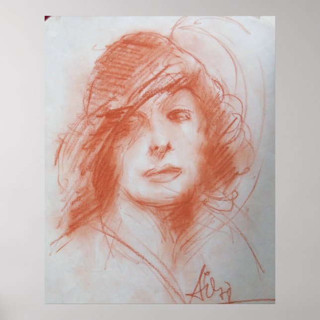 ROMANTIC LADY/Sepia Brown Poster (Vorne)