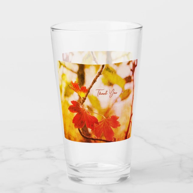 Romantic Leaves Boho – Botanical Fantasy Thank You Glas (Vorderseite)