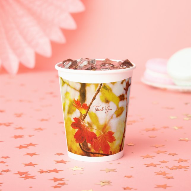 Romantic Leaves Boho – Botanical Fantasy Thanks Pappbecher (Insitu)