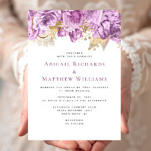 Romantic Lilac Gold Floral Wedding