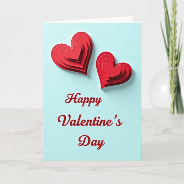 Romantic Love Paper Layers Card Karte (Vorderseite)
