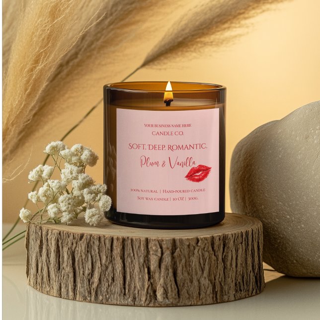 Romantic Luxury Love Design - Velvet Kiss Candle  Quadratischer Aufkleber (Von Creator hochgeladen)