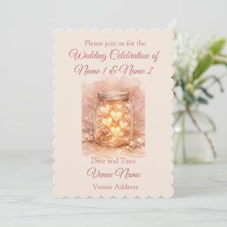 Romantic Mason Jar Wedding Invitation Einladung