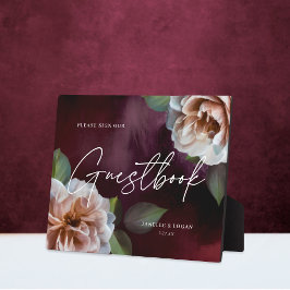 Romantic Midnight Garden Wedbook Sign Fotoplatte