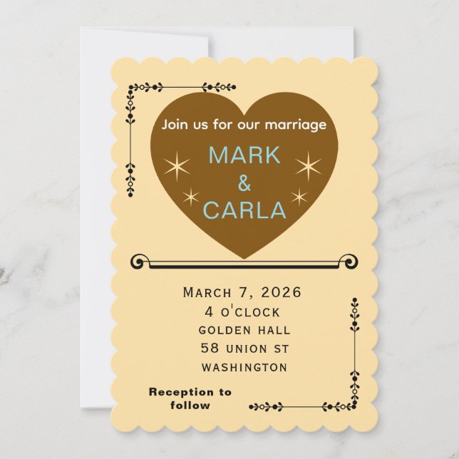 Romantic Minimal Wedding Invitation in Soft Beige. Einladung (Vorderseite)