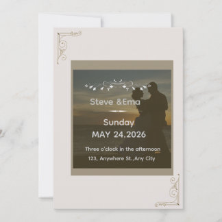 Romantic & Minimal Wedding Invitation Template | E Einladung