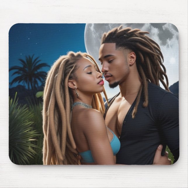 Romantic Moonlight Couple Art Mousepad (Vorne)