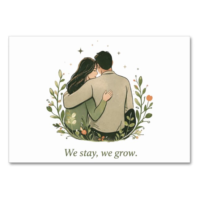 Romantic Nature Love Illustration Tischnummer (Vorderseite)