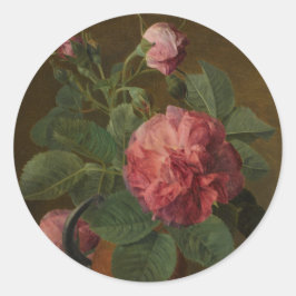 Romantic Old English Roses Runder Aufkleber