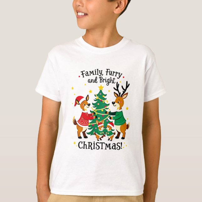 Romantic Paar Christmas Reindeer T-Shirt (Vorderseite)
